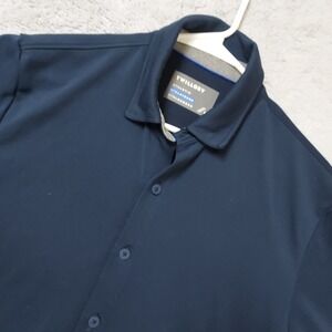 Twillory Athleisure Shirt Mens Medium Performance Stretch Button Up Navy Blue M